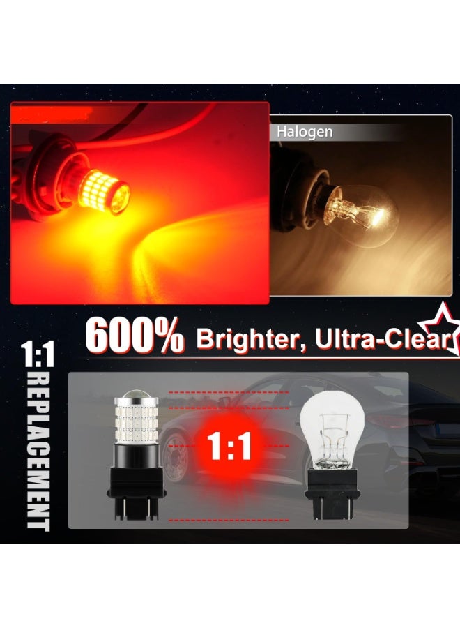 KISSUN 3157 LED Bulb Red, 3057 LED Brake Lights Bulbs Super Bright for Rear Brake Lights and Tail Lights, 2 Pack - Image 2